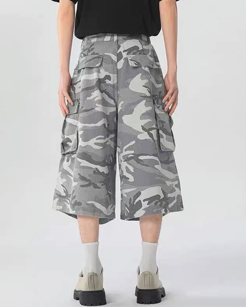Unisex Multi-Pocket Camo Cargo Jorts