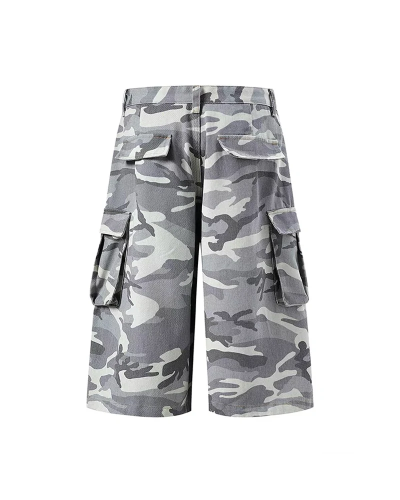 Unisex Multi-Pocket Camo Cargo Jorts