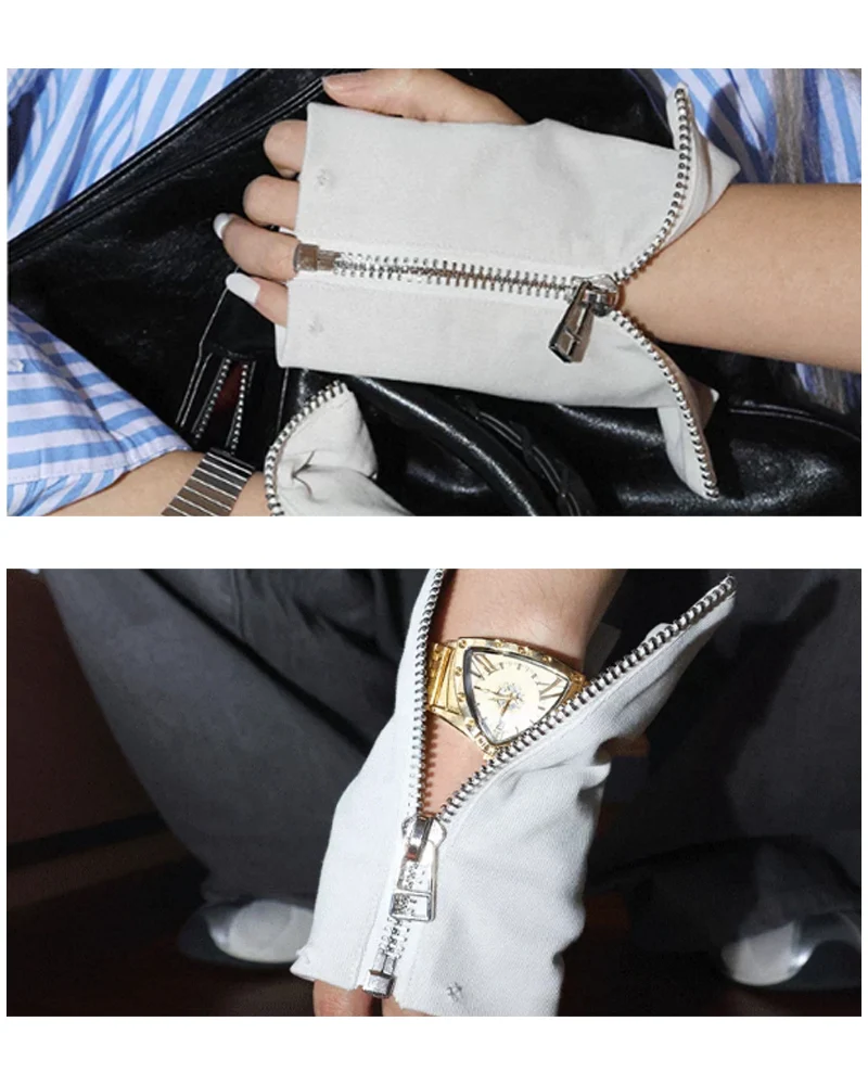Urban Wasteland Zipper Fingerless Gloves