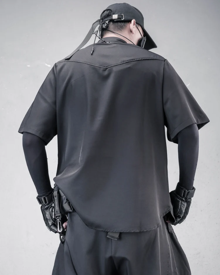 Japanese Style Summer Loose Pleated Short Sleeve Shirt