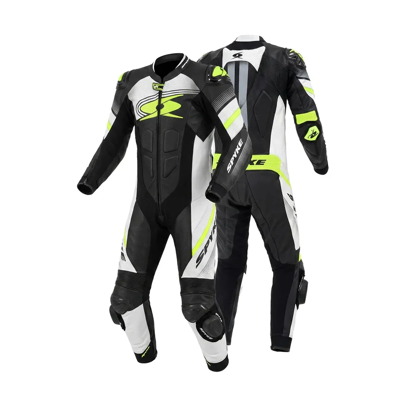 SPYKE ESTORIL 1PC MONO DE MOTO NEGRO BLANCO AMARILLO FLOU