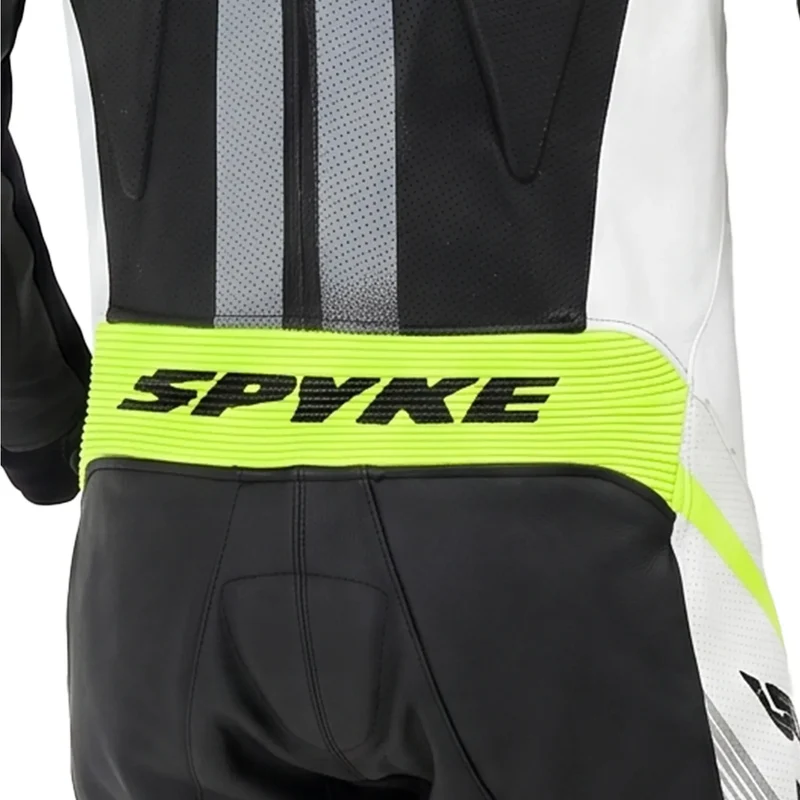 SPYKE ESTORIL 1PC MONO DE MOTO NEGRO BLANCO AMARILLO FLOU