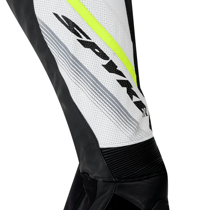 SPYKE ESTORIL 1PC MONO DE MOTO NEGRO BLANCO AMARILLO FLOU