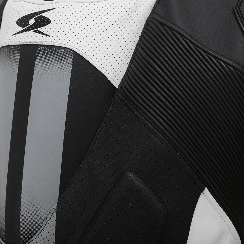 SPYKE ESTORIL 1PC MONO DE MOTO NEGRO BLANCO AMARILLO FLOU