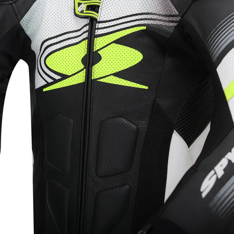 SPYKE ESTORIL 1PC MONO DE MOTO NEGRO BLANCO AMARILLO FLOU