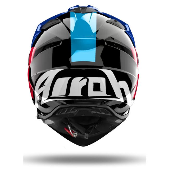 AIROH BANDIT TUNE AVENTURA CASCO DE MOTO AZUL ROJO BRILLO