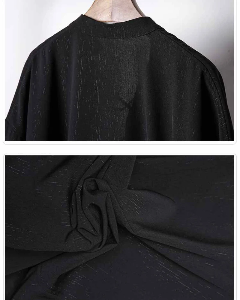 Darkwear Chain Lace-Up Textured Short Sleeve Shirt