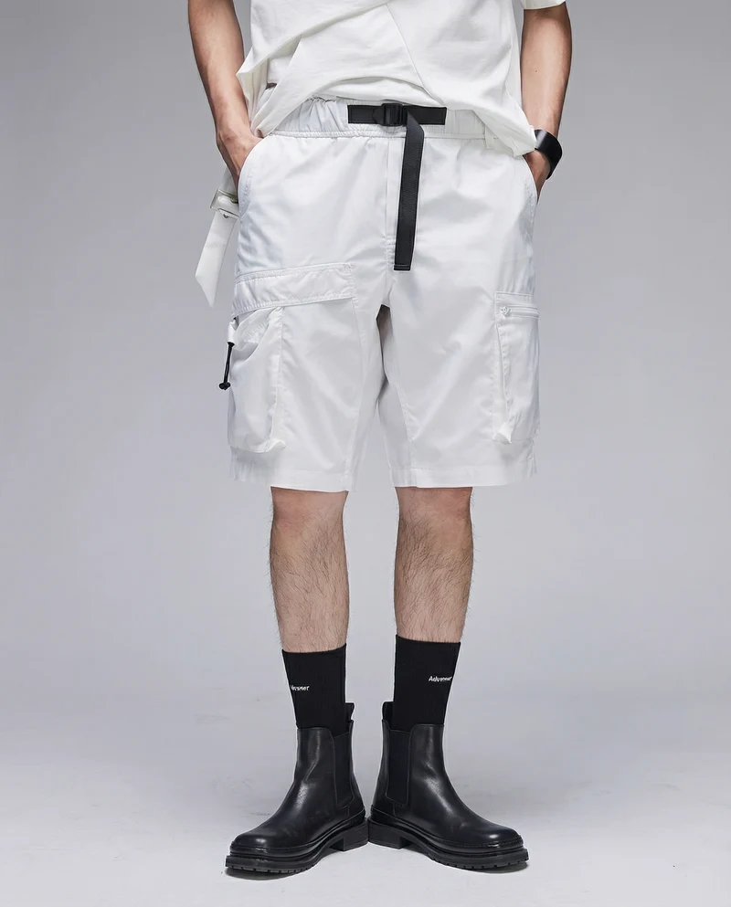 Techwear Water-Repellent Belted Cargo Shorts