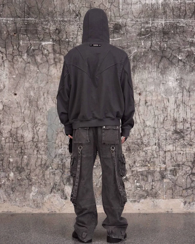 Functional Ninja Cropped Removable Mask Hoodie