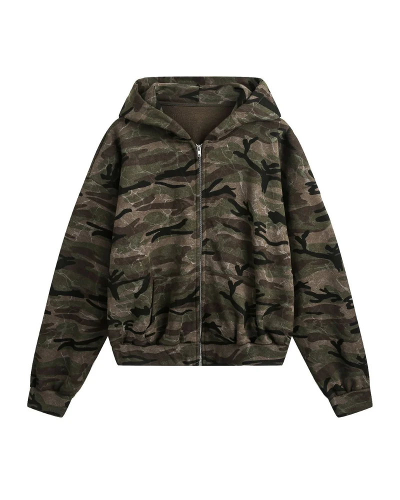 Street Style Couple's Camouflage Hoodie Jacket