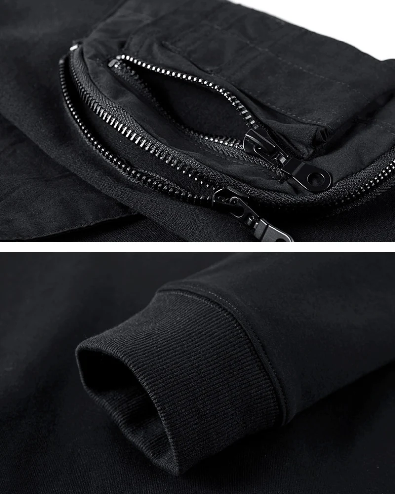 Dark-style Functional Crew Neck Long-sleeved Sweatshirt