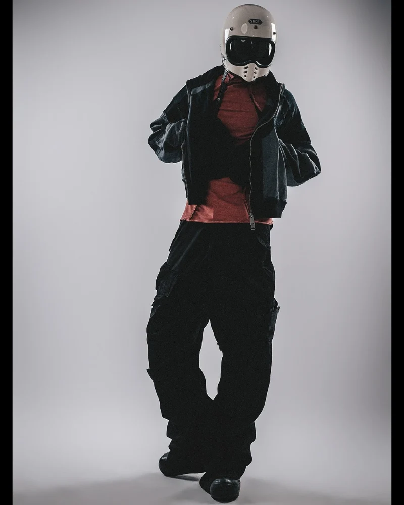 Wasteland-Style Distressed Layered Patchwork Zip-Up Hoodie