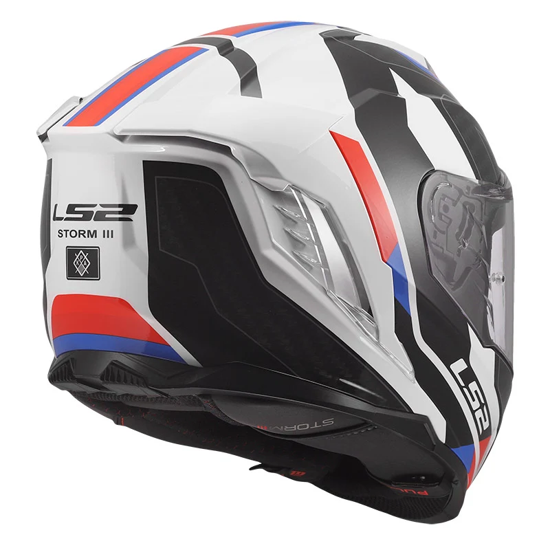 LS2 FF818 STORM III SPORTY CASCO DE MOTO BLANCO AZUL ROJO