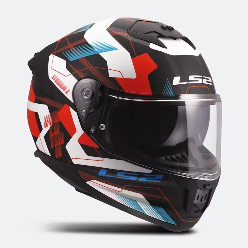 LS2 FF808 STREAM II MIKA CASCO DE MOTO BLANCO AZUL ROJO