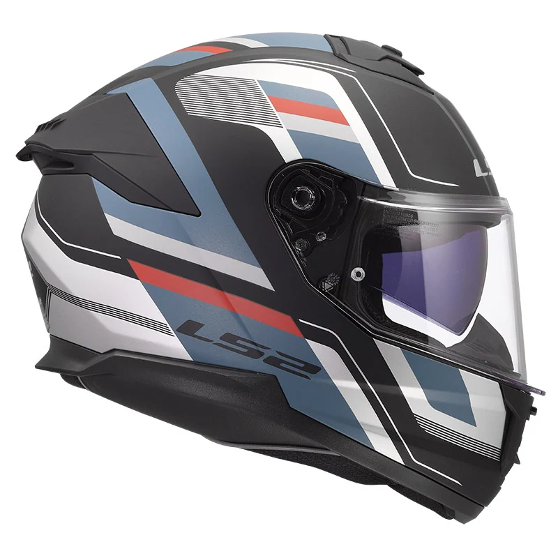 LS2 FF808 STREAM II CASCO DE MOTO VINTAGE NEGRO PETROLEO