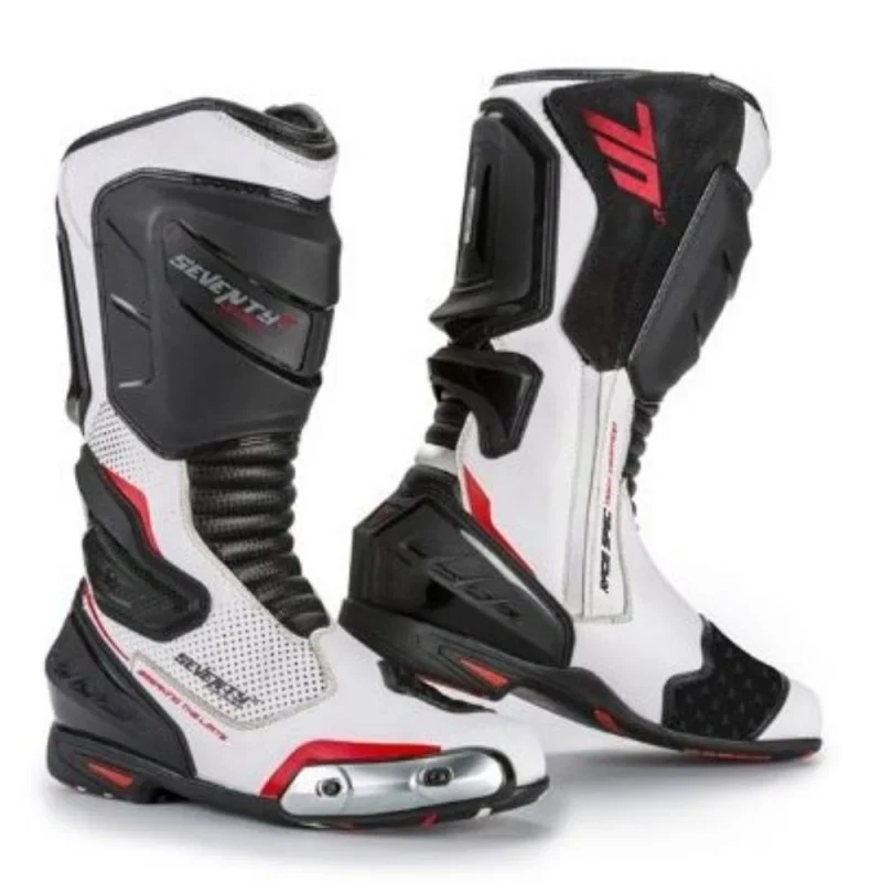 SEVENTY DEGREES SD-BR1 RACING BOTAS DE MOTO BLANCO ROJO