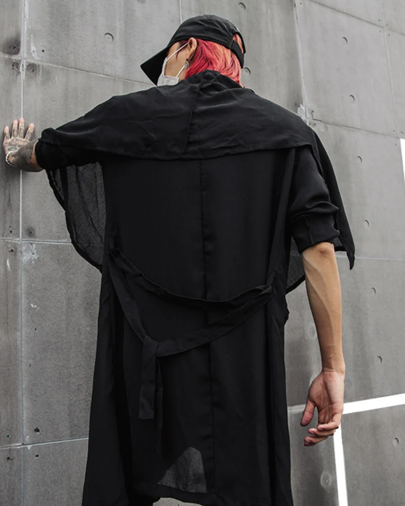 Streetwear Thin Shawl Shirt Sun Protection Long Coat