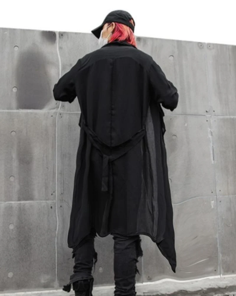 Streetwear Thin Shawl Shirt Sun Protection Long Coat