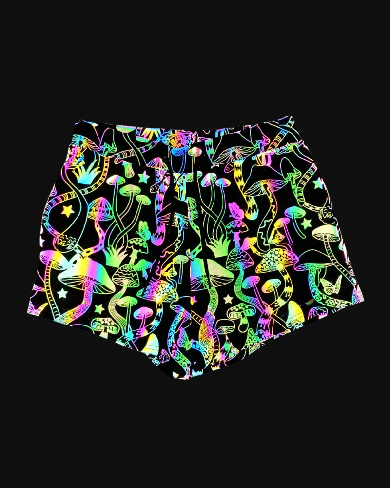 Techwear Colorful Reflective Mens Running Shorts