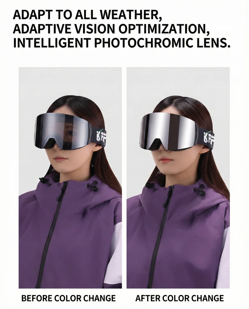 Ski Wear Outdoor Photochromic Magnetic Ski Goggles