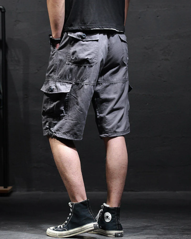 Men’s Loose Summer Black Camo Jorts