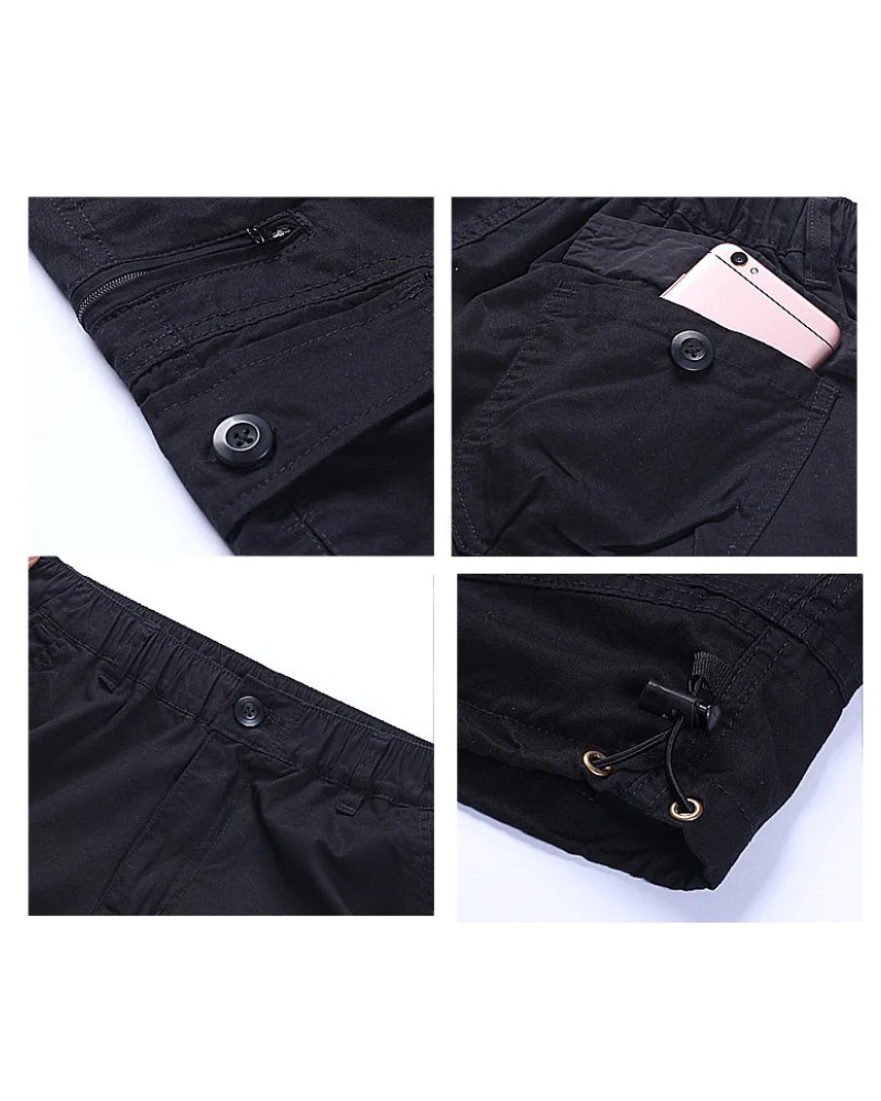 Men’s Loose Summer Black Camo Jorts