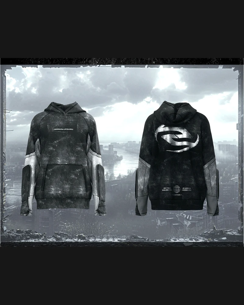 Post-Apocalyptic Tactical Pocket Washed Hoodie