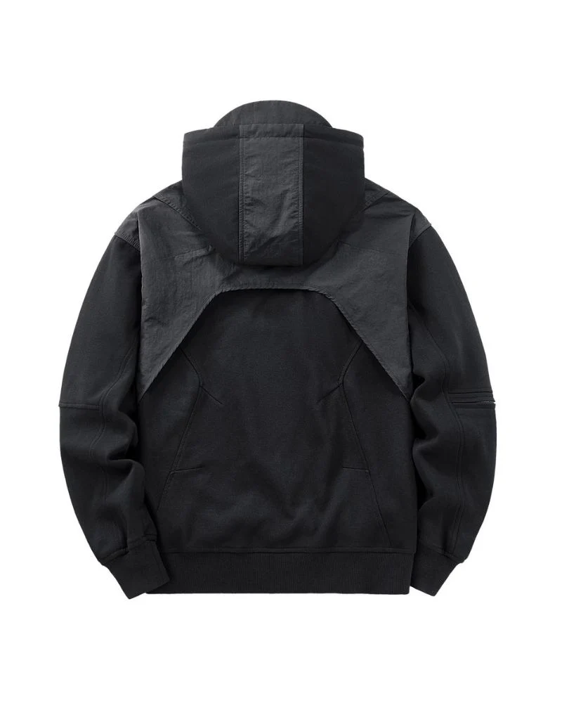 Functional Multi-Pockets Patchwork Hoodie
