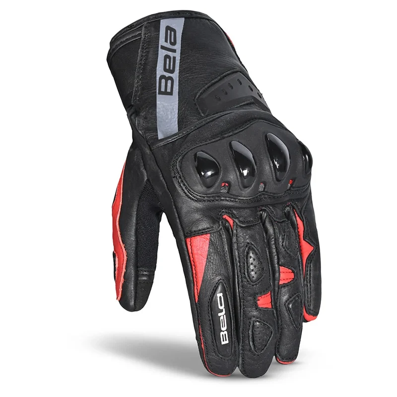 BELA BLAST LADY GUANTES DE MOTO PIEL NEGRO ROJO