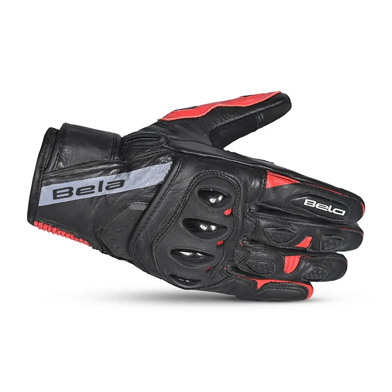BELA BLAST LADY GUANTES DE MOTO PIEL NEGRO ROJO