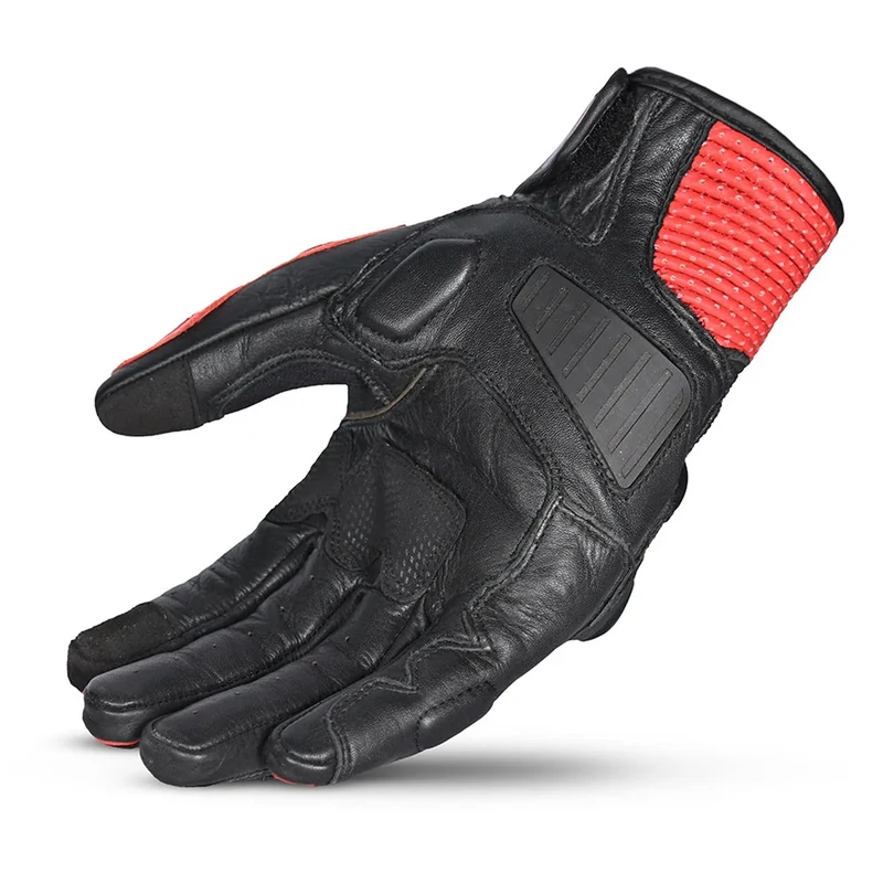 BELA BLAST LADY GUANTES DE MOTO PIEL NEGRO ROJO