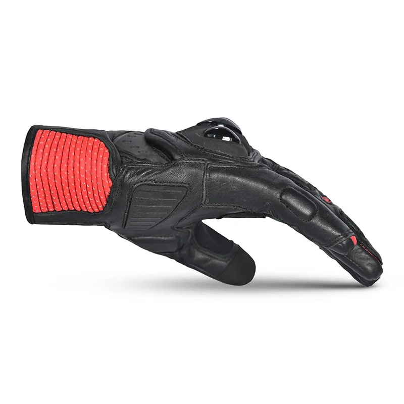 BELA BLAST LADY GUANTES DE MOTO PIEL NEGRO ROJO