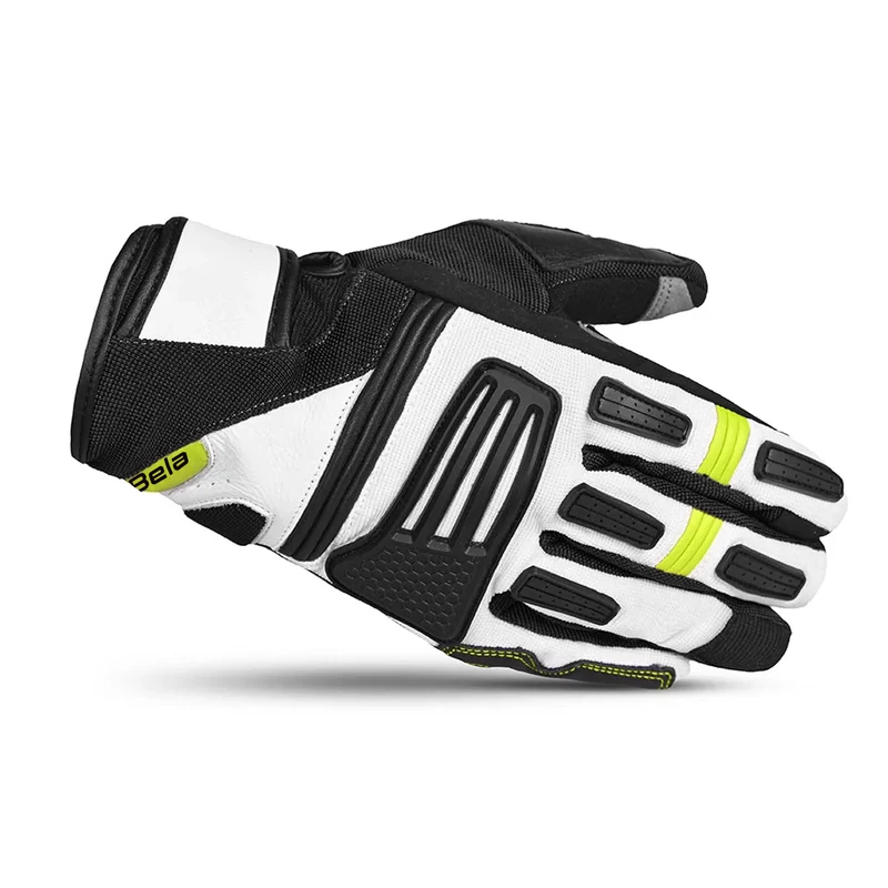 BELA ARIZON MAN GUANTES DE MOTO TEXTIL NEGRO BLANCO AMARILLO FLUO