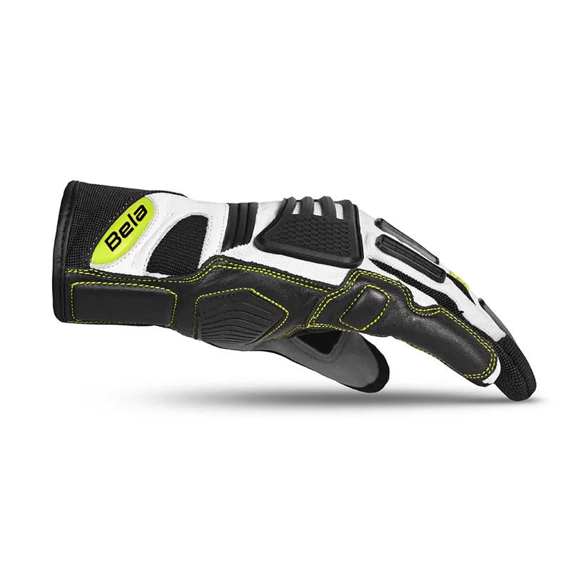 BELA ARIZON MAN GUANTES DE MOTO TEXTIL NEGRO BLANCO AMARILLO FLUO