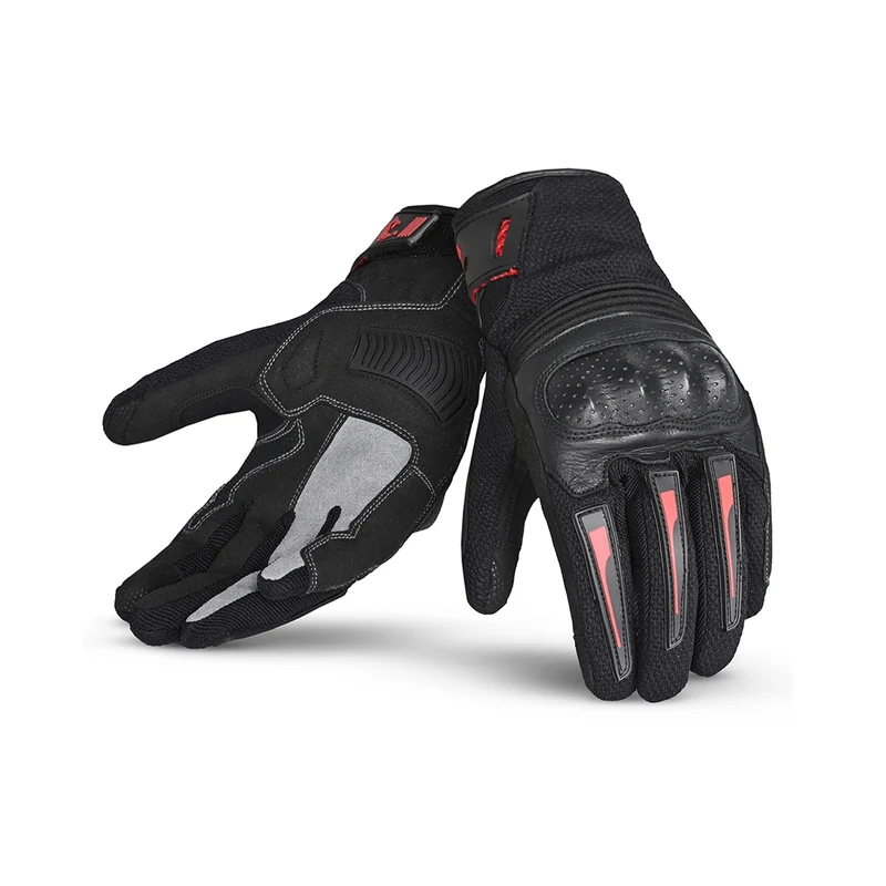 BELA DRIFT GUANTES DE MOTO TEXTIL NEGRO ROJO
