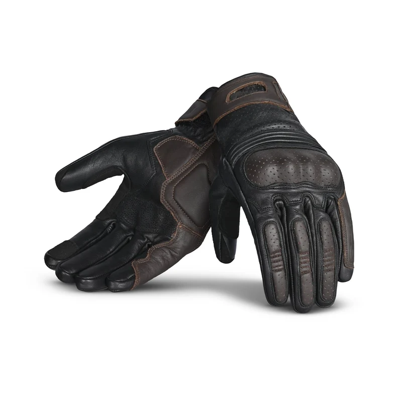 BELA RUSH MAN GUANTES DE MOTO PIEL NEGRO MARRÓN