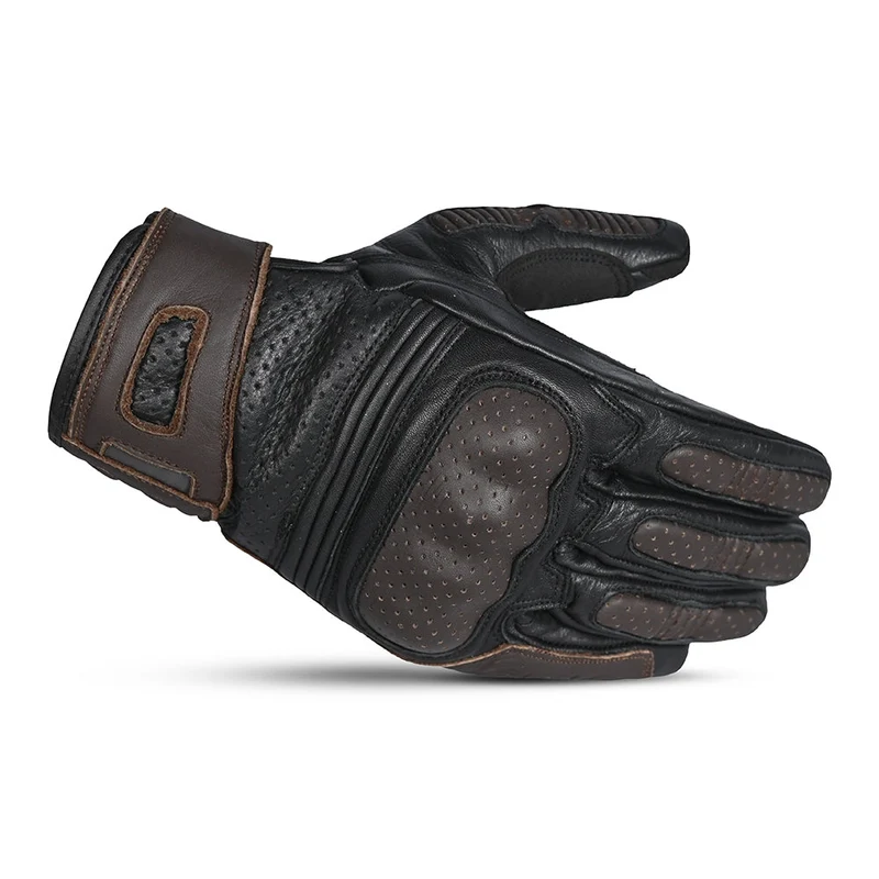 BELA RUSH MAN GUANTES DE MOTO PIEL NEGRO MARRÓN