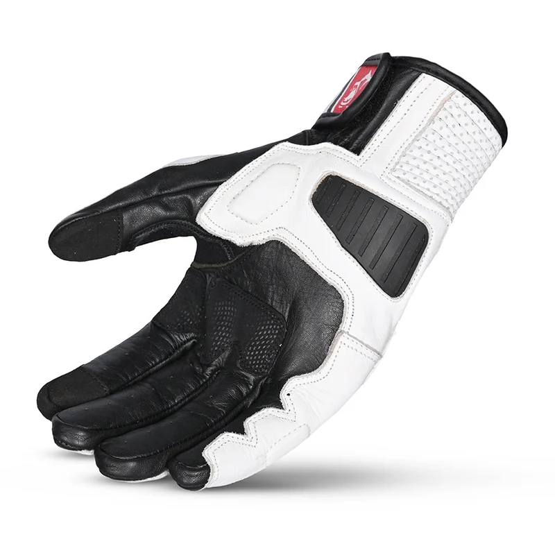 BELA BLAST MAN GUANTES DE MOTO PIEL NEGRO BLANCO ROJO