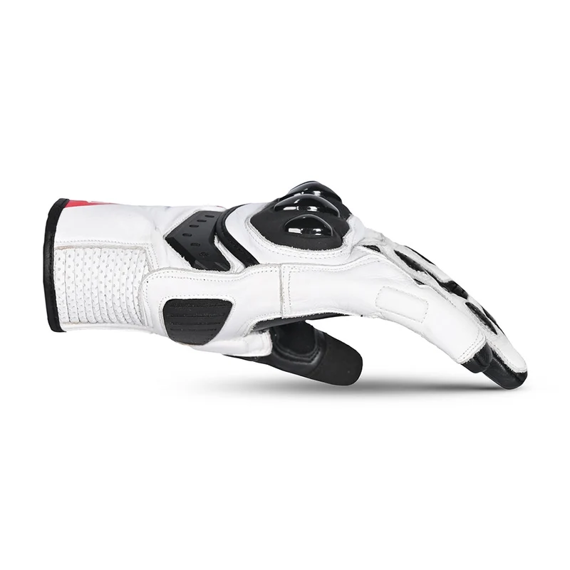 BELA BLAST MAN GUANTES DE MOTO PIEL NEGRO BLANCO ROJO