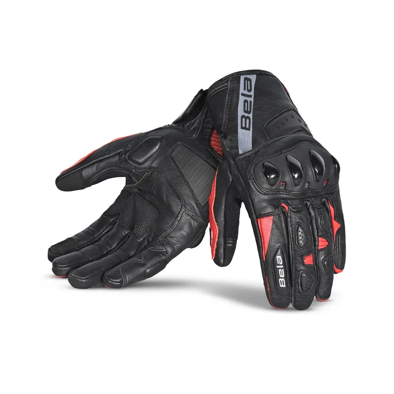 BELA BLAST MAN GUANTES DE MOTO PIEL NEGRO ROJO