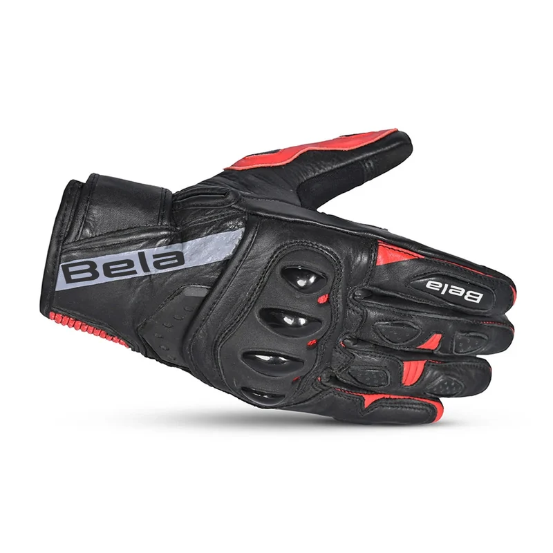 BELA BLAST MAN GUANTES DE MOTO PIEL NEGRO ROJO