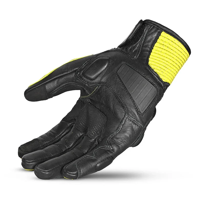BELA BLAST MAN GUANTES DE MOTO PIEL NEGRO AMARILLO FLUO