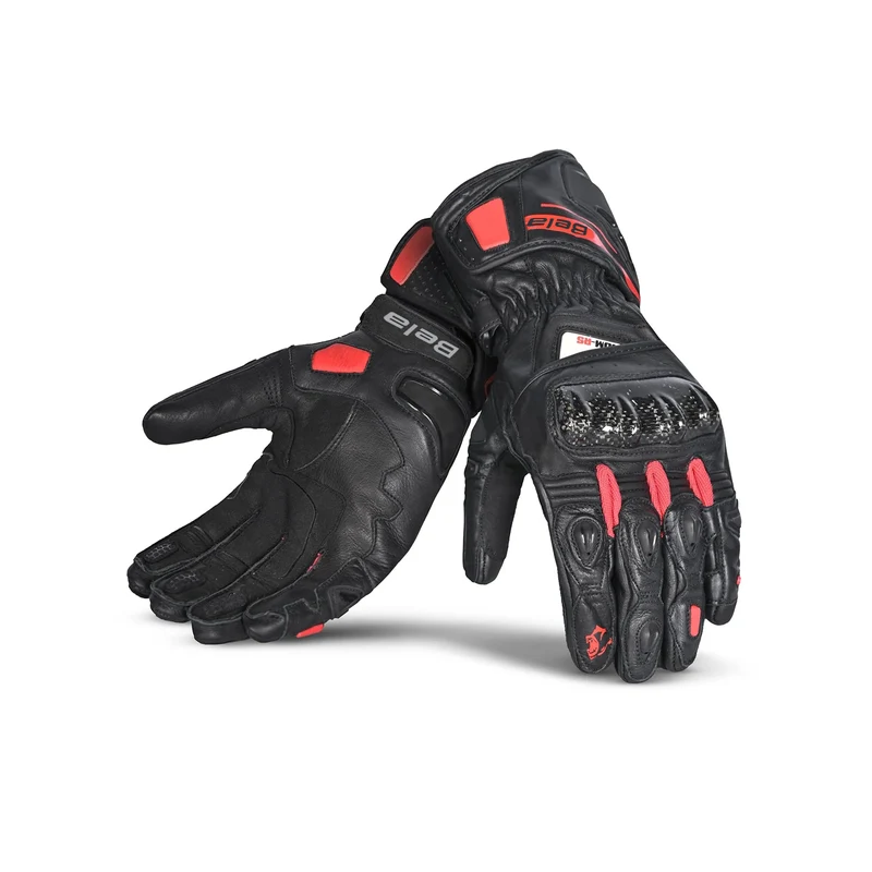 BELA VENOM RS RACING LADY GUANTES DE MOTO PIEL NEGRO ROJO