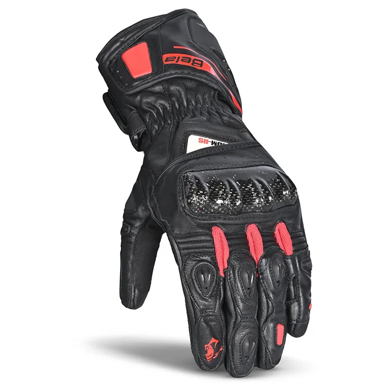 BELA VENOM RS RACING LADY GUANTES DE MOTO PIEL NEGRO ROJO