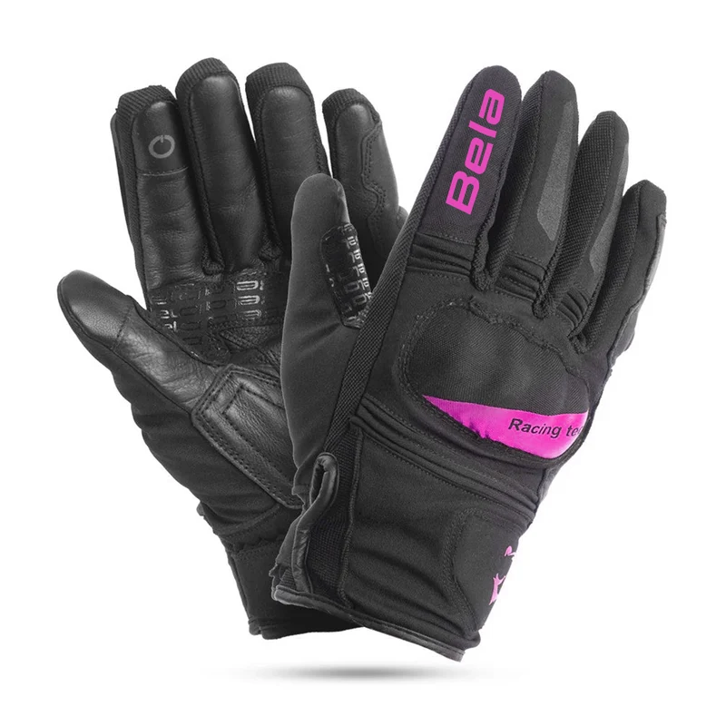 BELA BOOM WINTER WP GUANTES DE MOTO TEXTIL MUJER NEGRO ROSA
