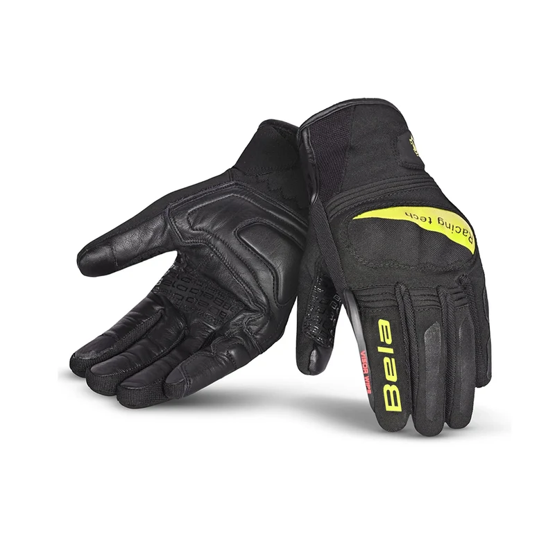 BELA BOOM WINTER WP GUANTES DE MOTO TEXTIL MUJER NEGRO AMARILLO FLUO