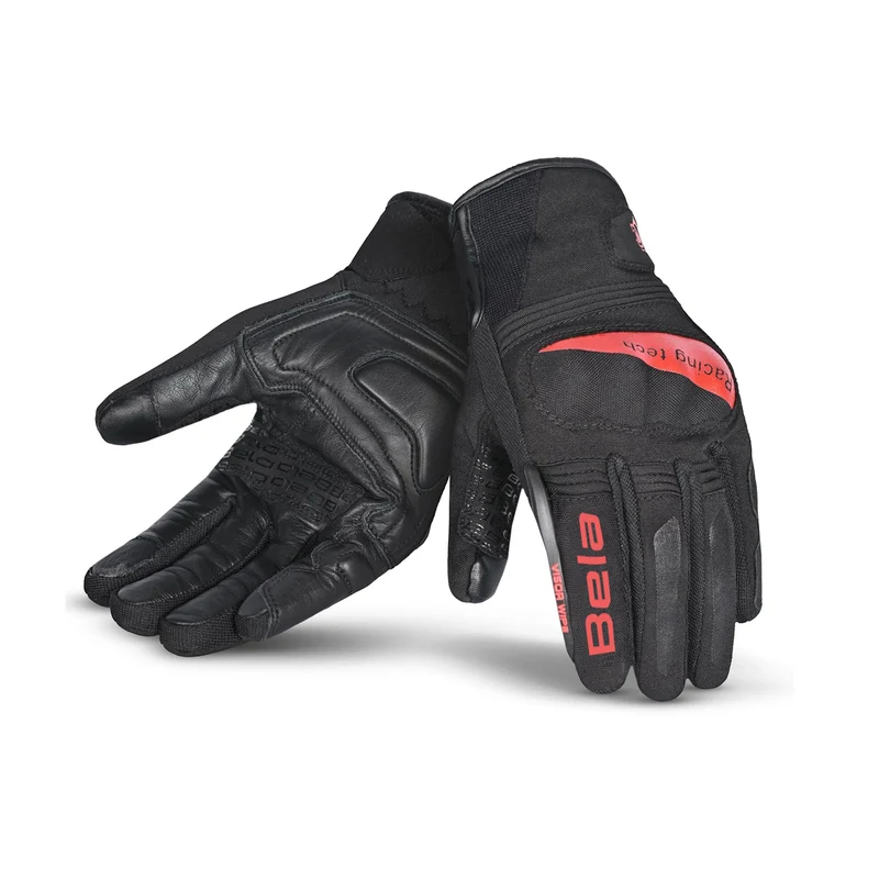 BELA BOOM WINTER WP GUANTES DE MOTO TEXTIL MUJER NEGRO ROJO