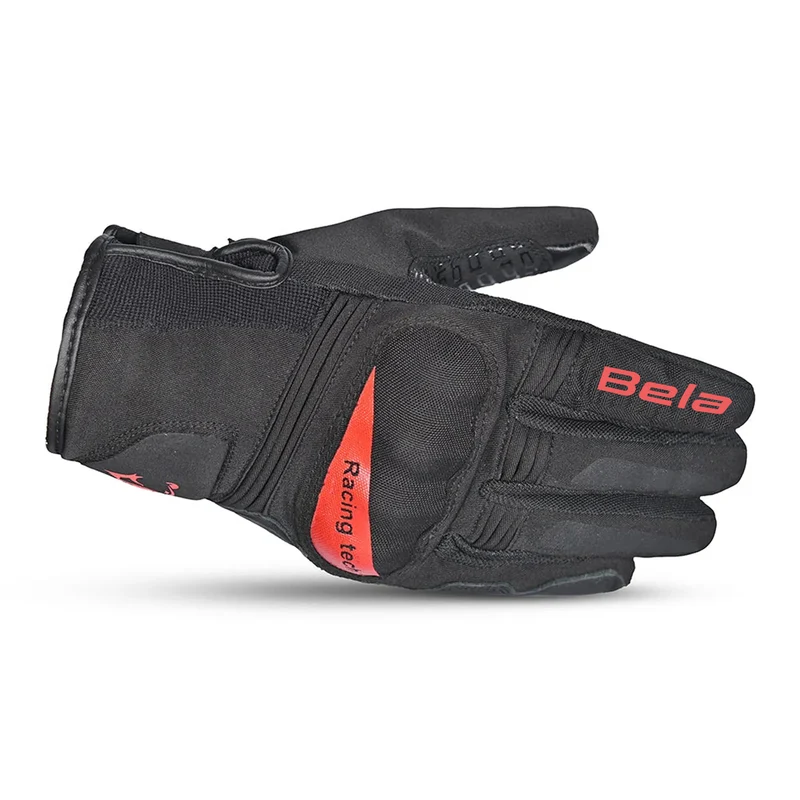 BELA BOOM WINTER WP GUANTES DE MOTO TEXTIL MUJER NEGRO ROJO