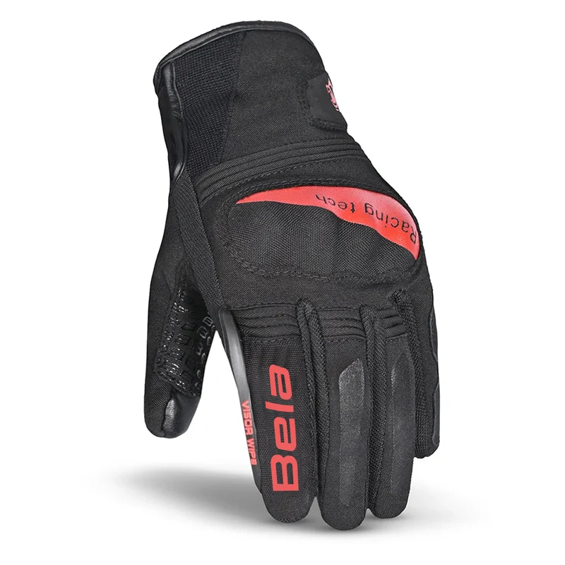 BELA BOOM WINTER WP GUANTES DE MOTO TEXTIL MUJER NEGRO ROJO