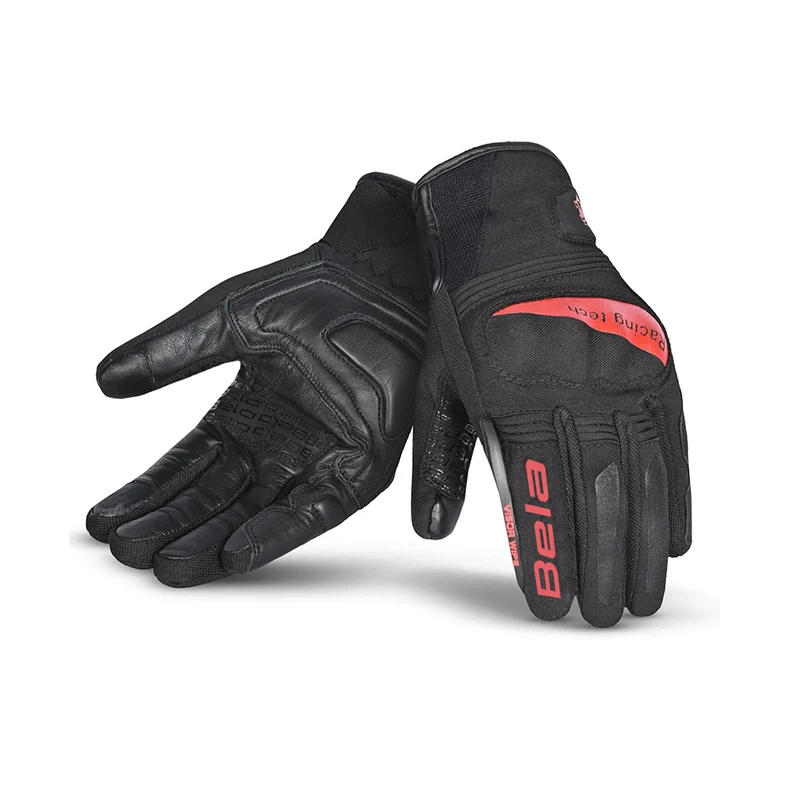 BELA BOOM WINTER WP GUANTES DE MOTO TEXTIL NEGRO ROJO